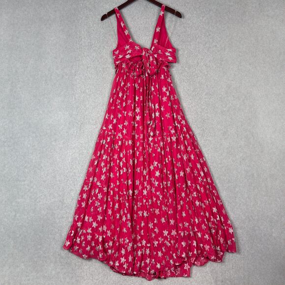 Rococo Sand Pink Silver Star Vega Cut Out Maxi Dress Size XS - Picture 6 of 10